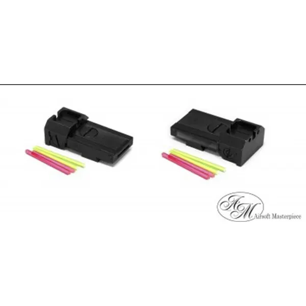 Airsoft Masterpiece Aluminum Rear Sight with Fiber for Hi-CAPA - S Style