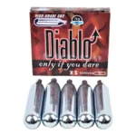 Pack de 5 cartuchos de CO2 Diablo de 12 gramos para réplicas de airsoft