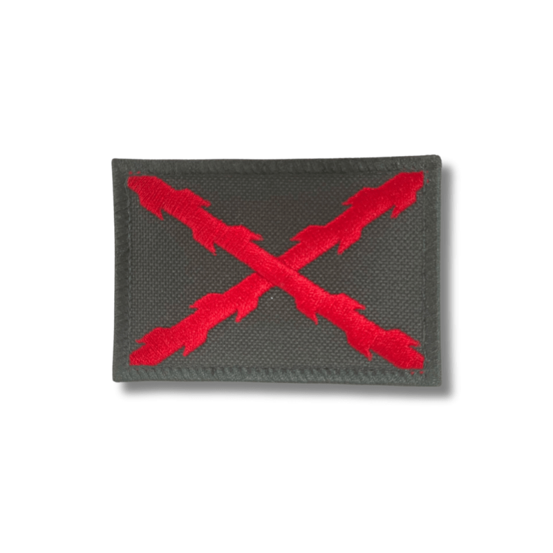 Parche bandera cruz borgoña negro rojo