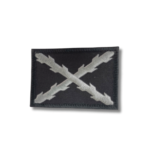 Parche bandera cruz borgoña negro gris