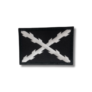 Parche bandera cruz borgoña negro blanco