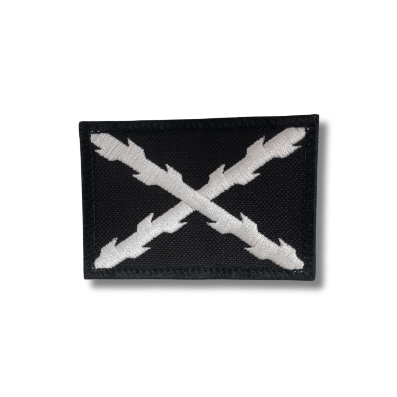 Parche bandera cruz borgoña negro blanco