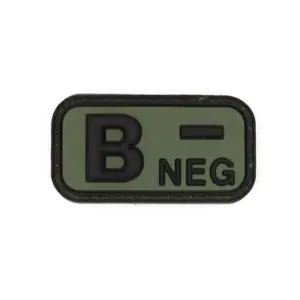 parche grupo sanguineo b- verde